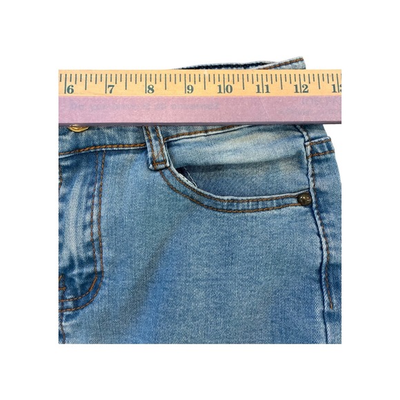 Womens Blue Denim Maxi Skirt With High Slit Size 26 Y2K Style - Picture 6 of 10